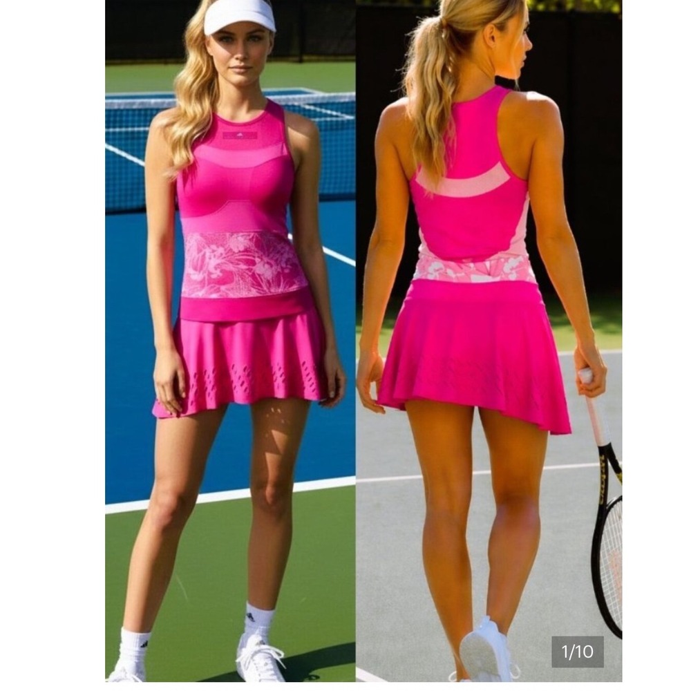 Adidas Stella McCartney Barricade Tennis Skirt Pink Skort XS Perforated Laser